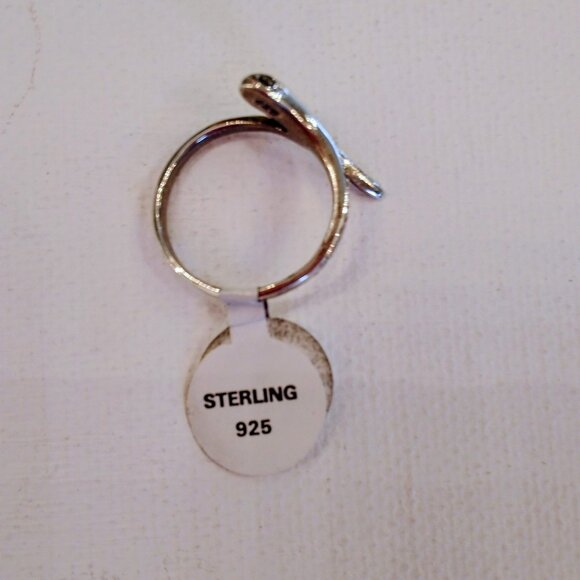 Sterling Silver Marcasite Snake Ring - Size 5 or 7 - Picture 5 of 6